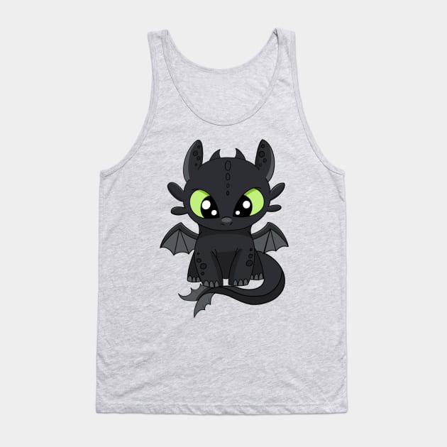 Baby Toothless fanart, How to train your dragon, night light fury Tank Top by PrimeStore